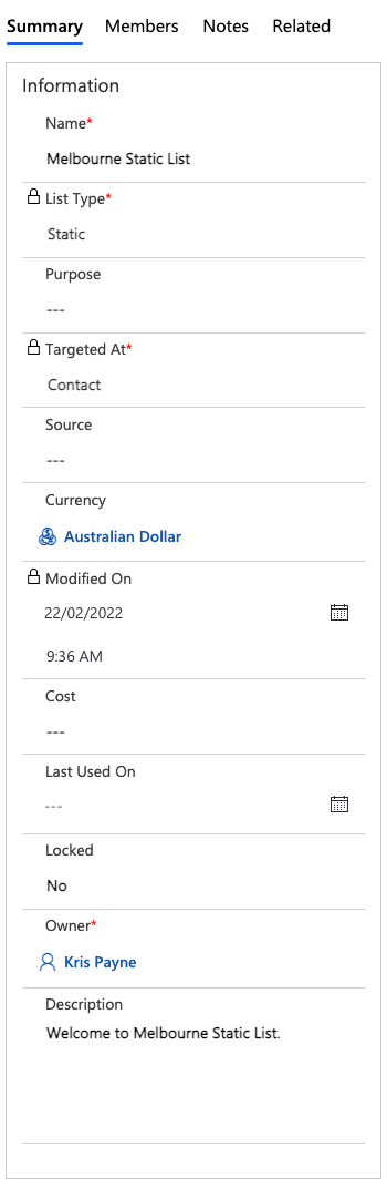 [Create your static marketing list - figure 12]