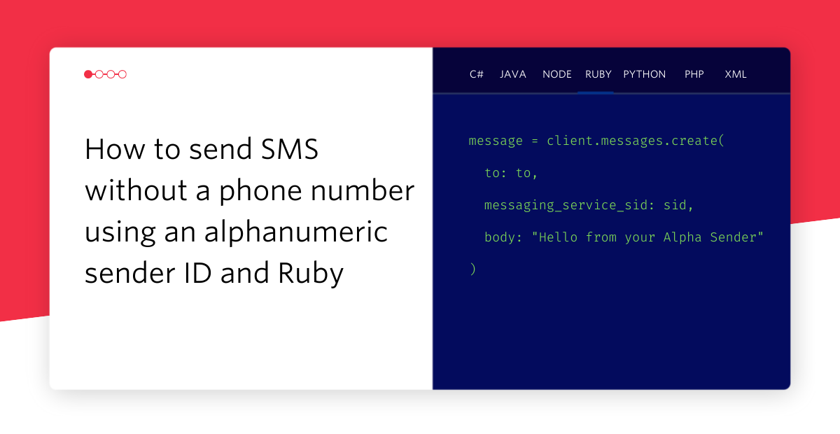 How to send SMS Without a Phone Number using Alpha Sender and Ruby