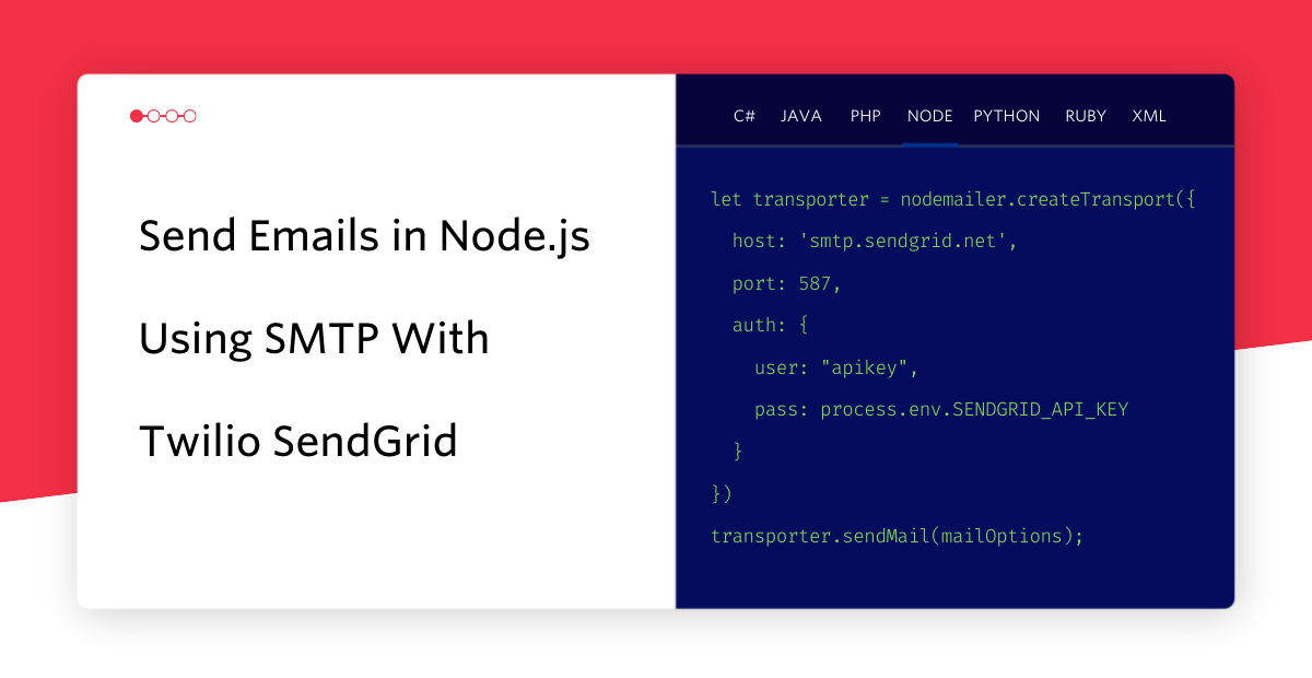 Send Email in Node.js Using SMTP with Twilio SendGrid JP