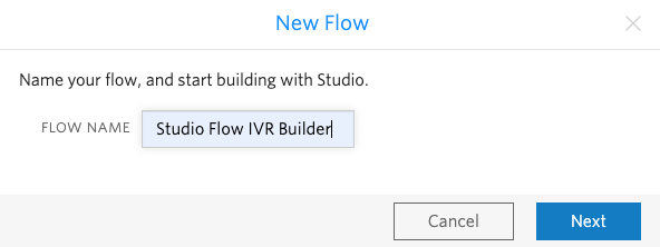 Twilio IVR Builder Name New Studio Flow