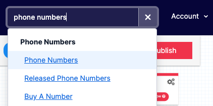 Twilio IVR Builder Search for Phone numbers