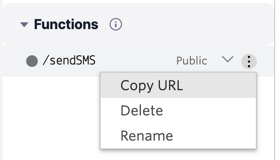 Copy function URL