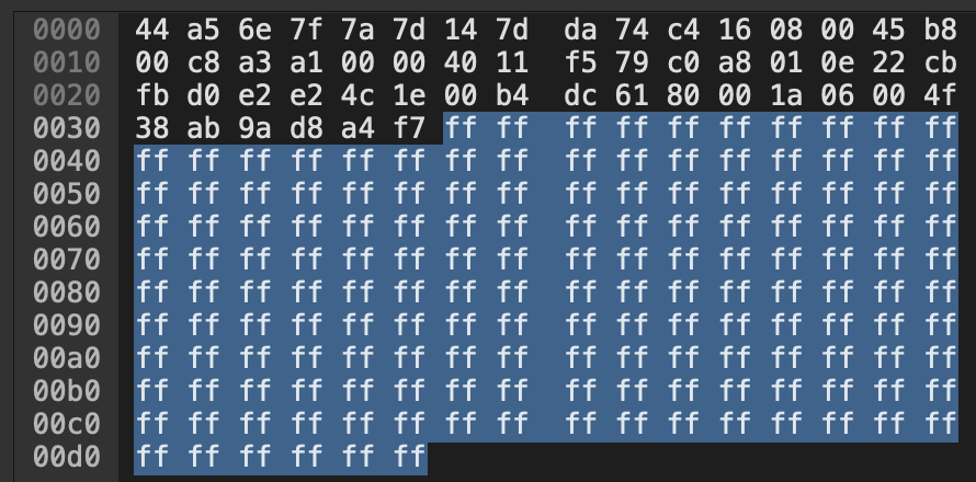 hexdump of silent audio