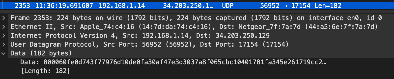 packet type is misinterpreted by wireshark as udp