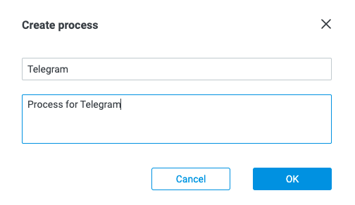 Create a "Telegram" process in Corezoid