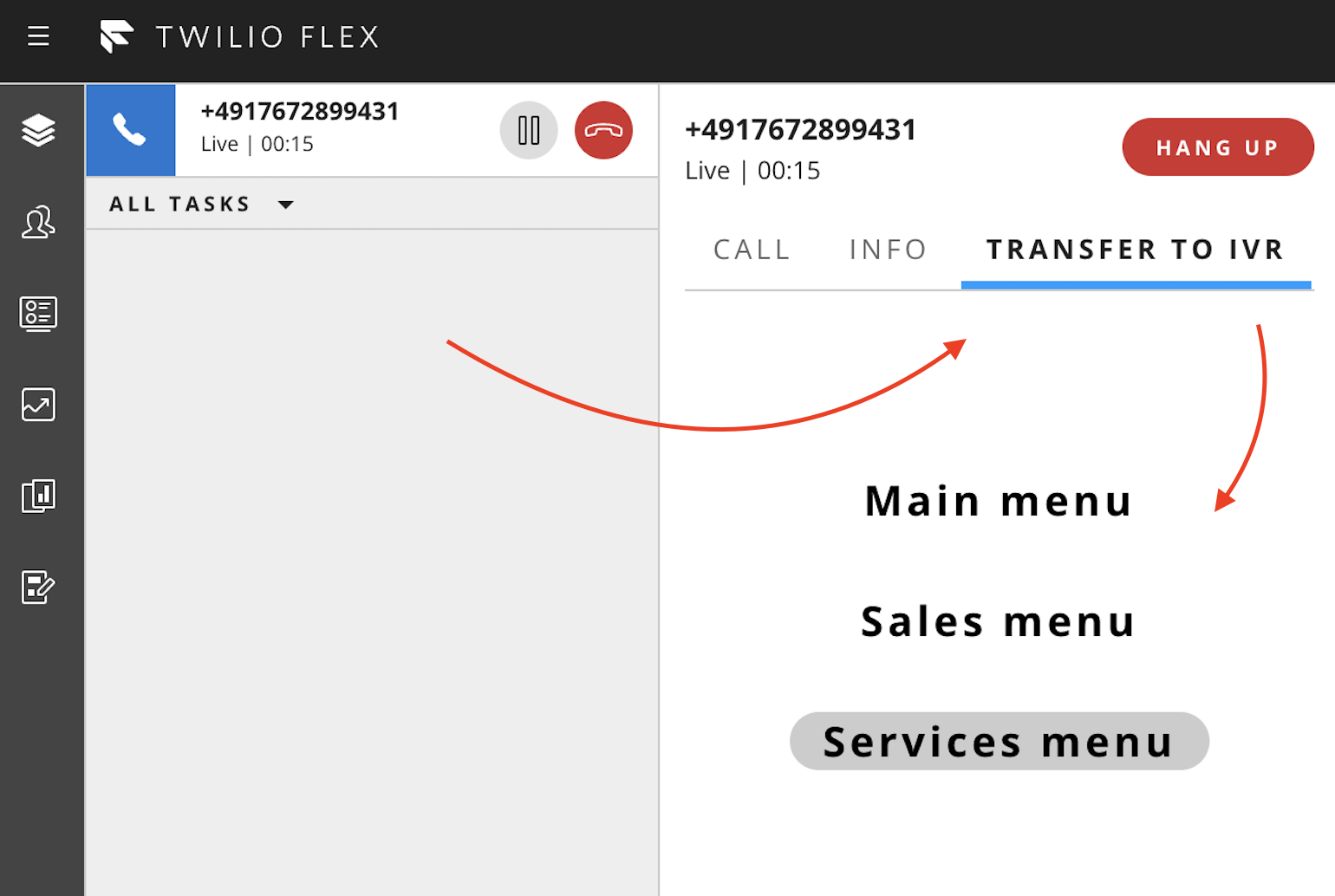 Transfer fo IVR - Flex Plugin