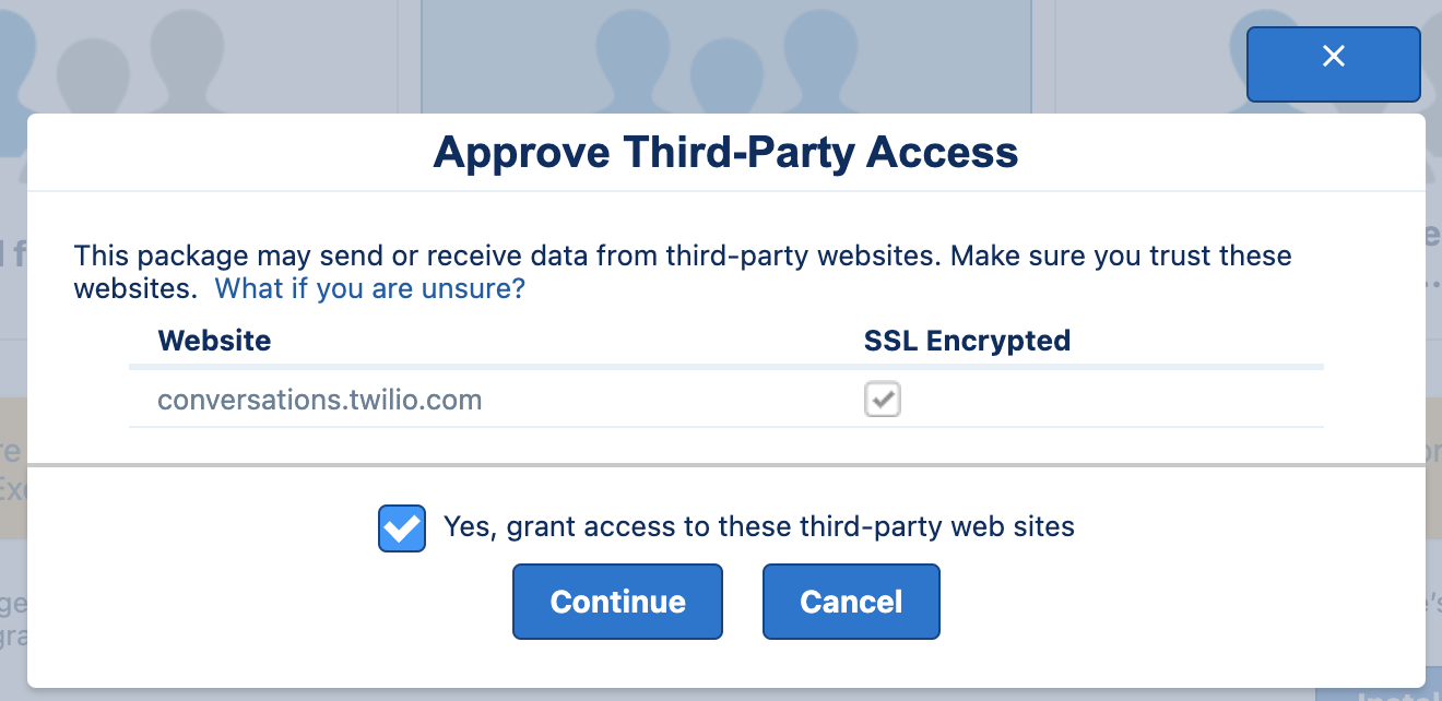 Approve third party access for Twilio Conversations
