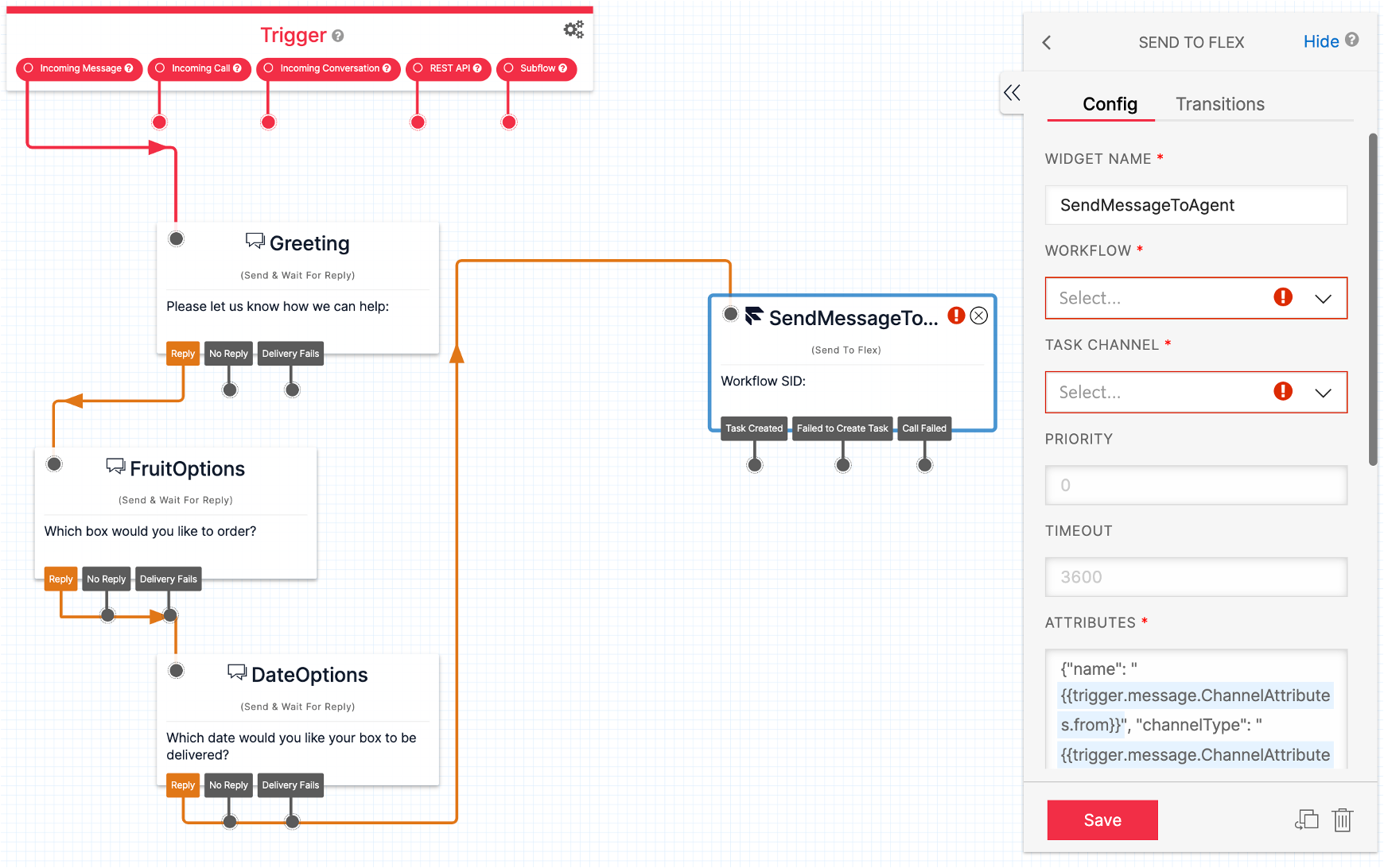 Studio Flow With Missing Info for TaskRouter