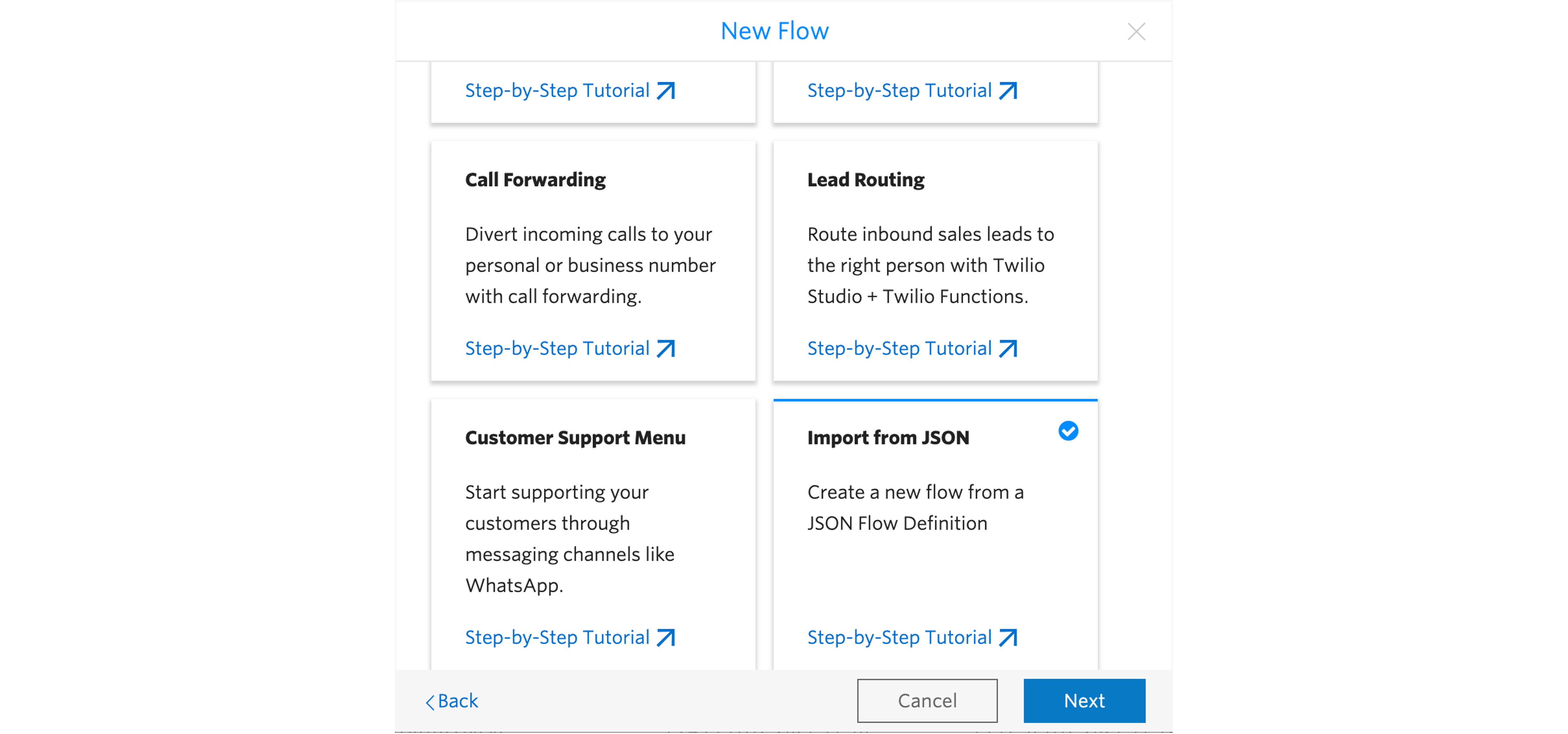 Import Studio Flow from JSON