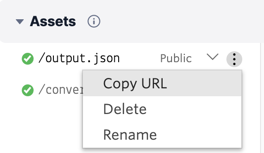 Retrieve the output JSON link