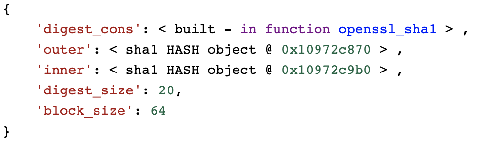 Example sha1 object