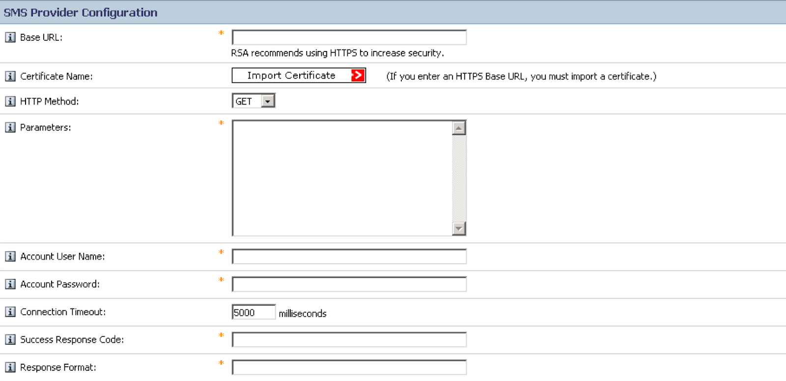 rsa configuration