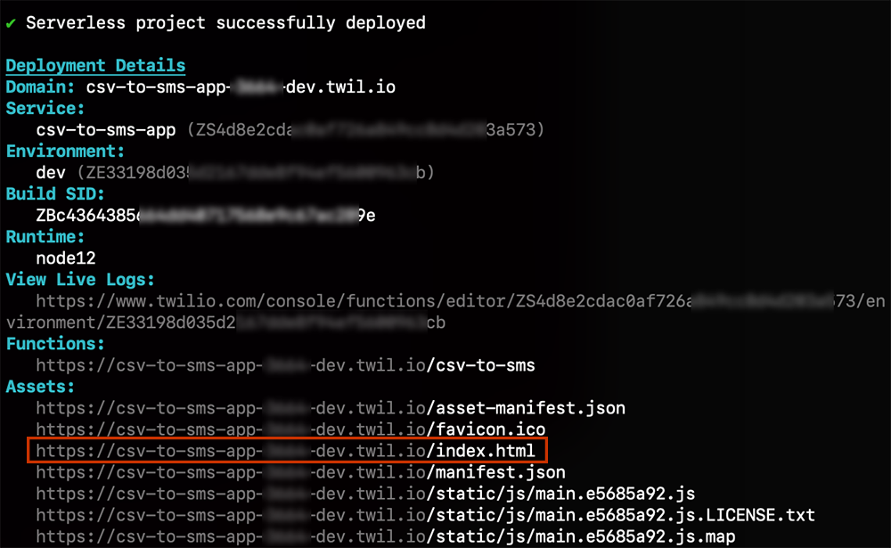 Serverless project successfully deployed
