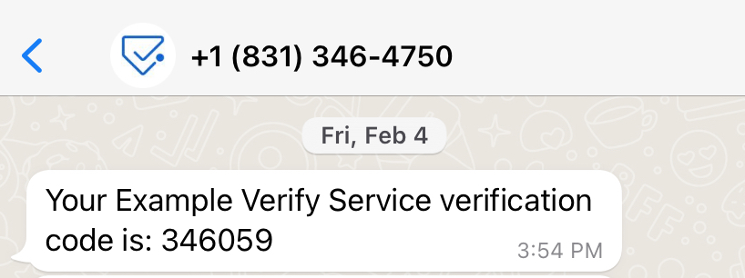 example verification message on whatsapp