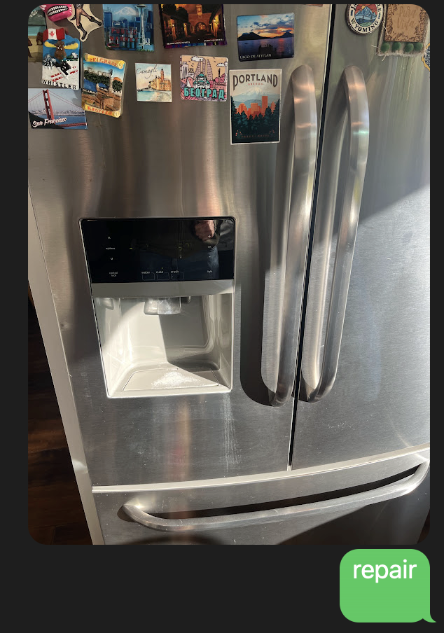 Picture of a stainless steel fridge