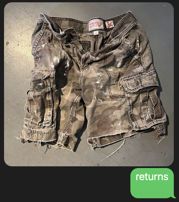 Picture of frayed cargo shorts