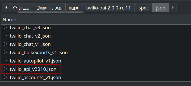 Load an OpenAPI spec of Twilio&#x27;s API in Bruno