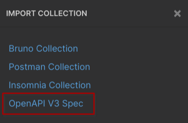 Import an OpenAPI spec from Twilio inside Bruno