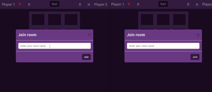 A visual showing players joining and leaving a room
