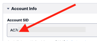 Account SID from Twilio accounts