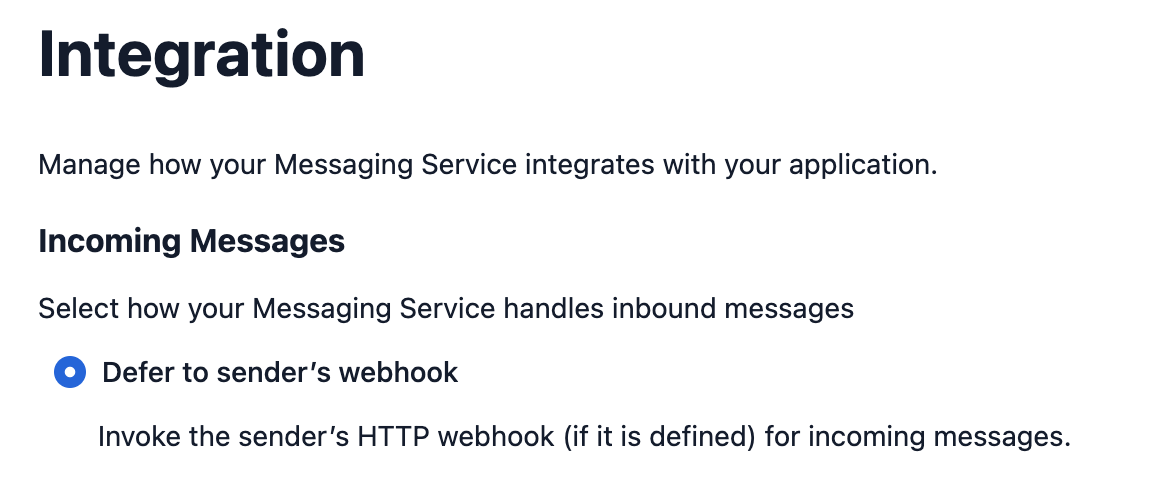 Select &#x27;Defer to sender&#x27;s webhook&#x27;