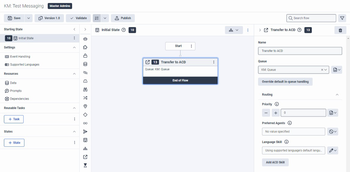 Choosing inbound routing flow in Genesys