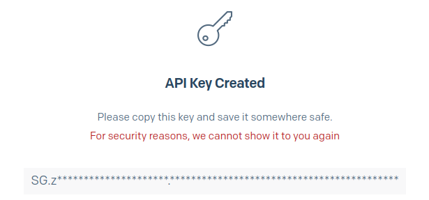 Copy the SendGrid API Key