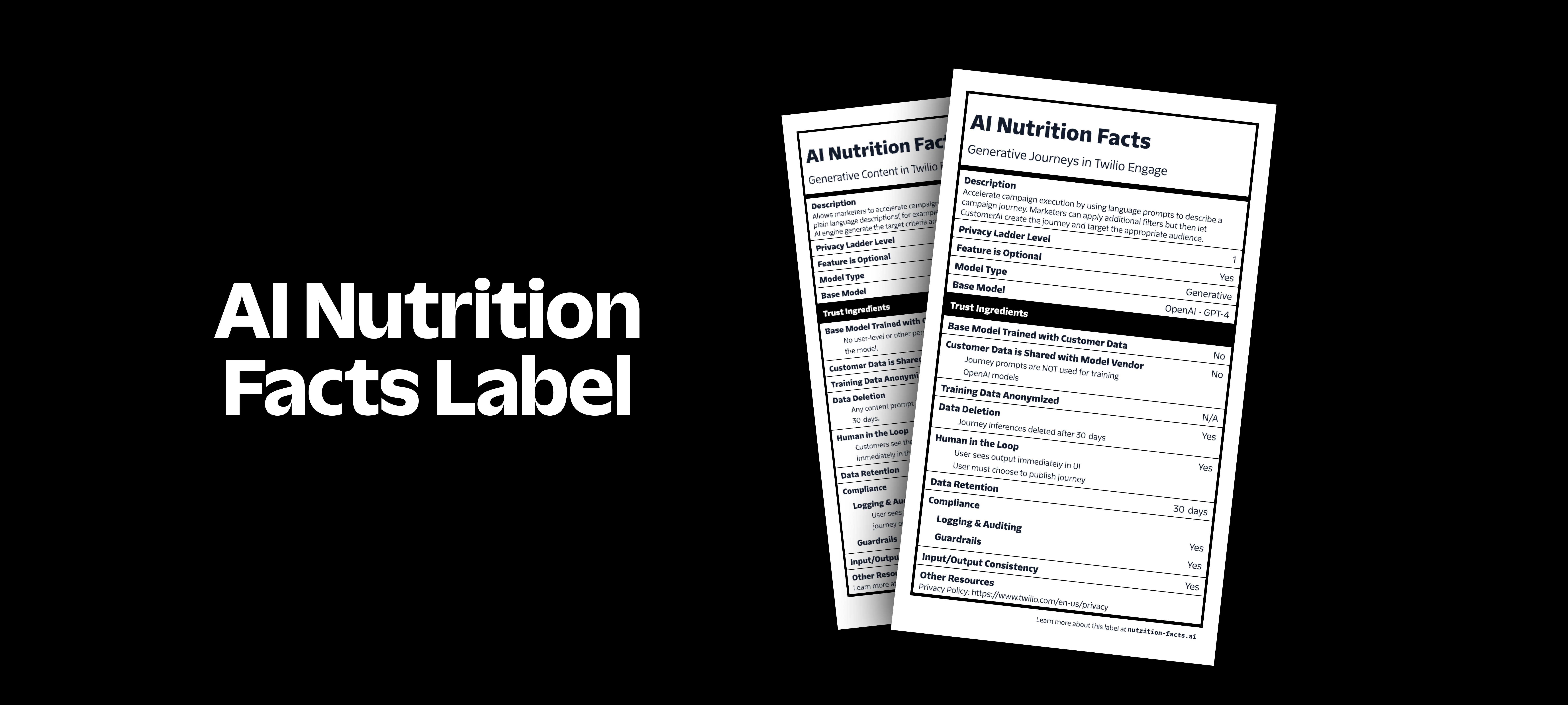 AI nutrition facts label
