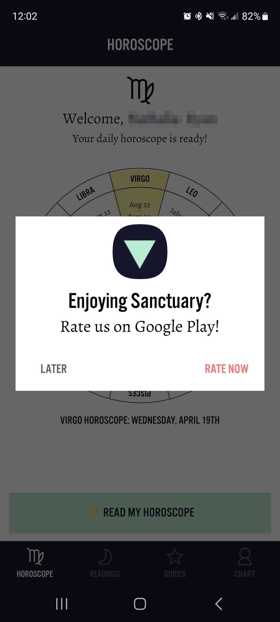 sanctuary world in-app pop up asking for review