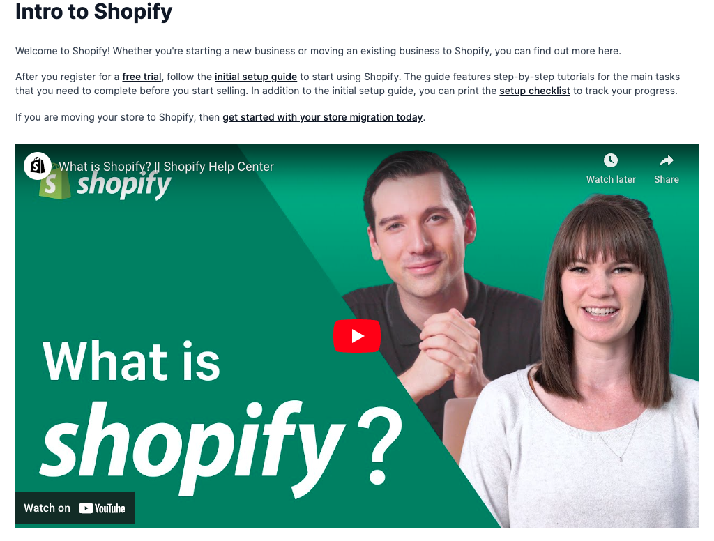 Shopify help center