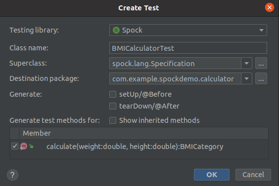 Spock test parameters