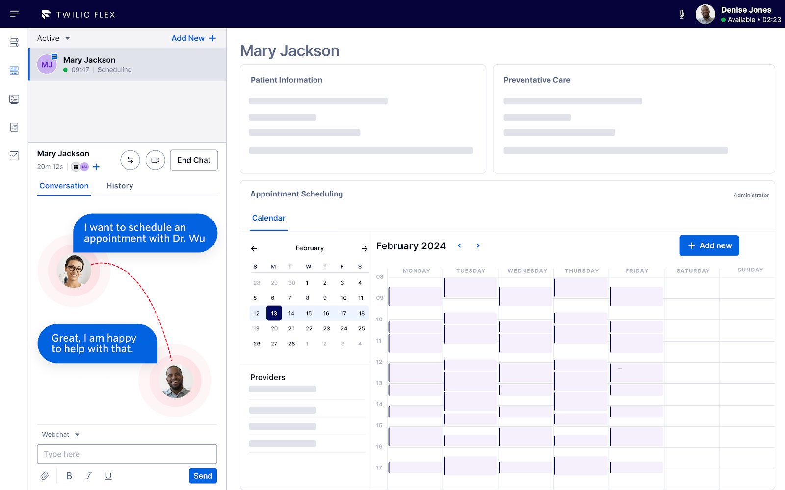 Twilio Flex scheduling example