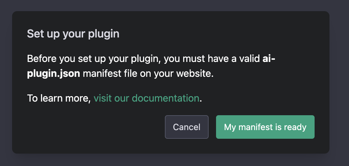 Select a plugin manifest