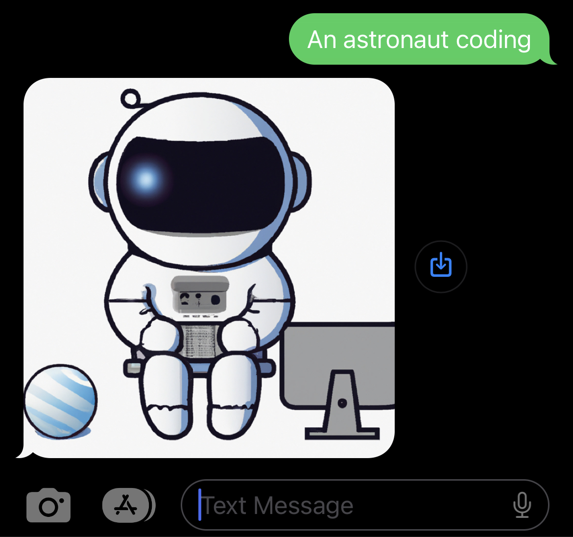 DALLE generated image - An astronaut coding