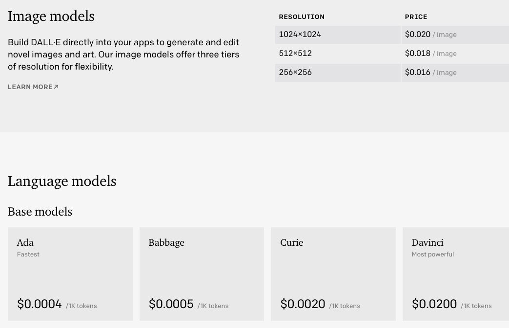 Image showing the different pricing between image models  (1024x1024 <embed alt=