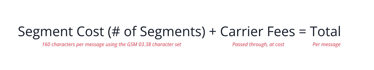 Segment Cost (# of Segments) + Carrier Fees = Total