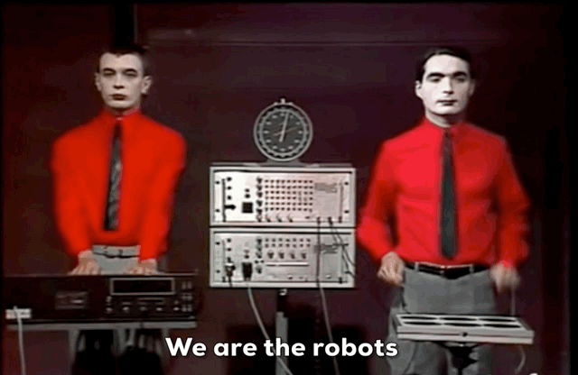 Electronic music band Kraftwerk performing live