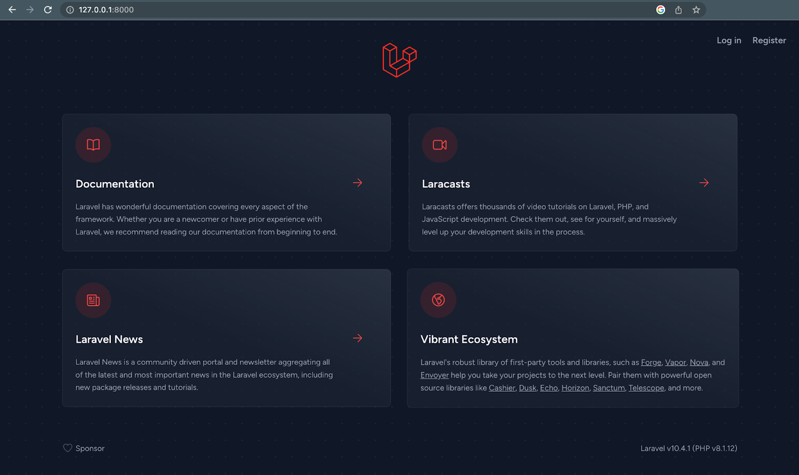 The default Laravel route