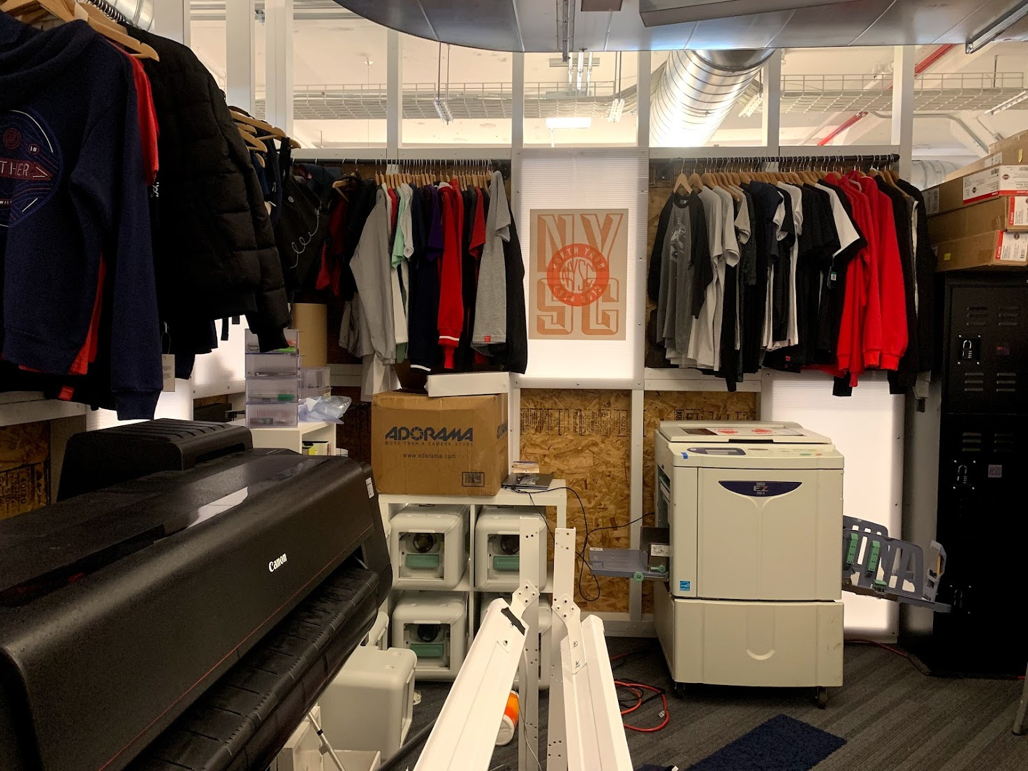 T-shirts and printers at the Twilio Beale Street office