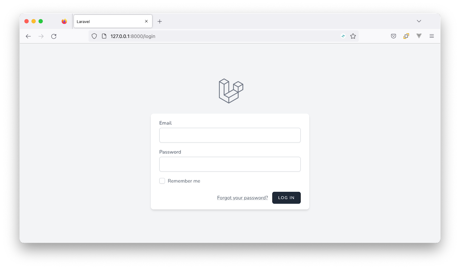 The Laravel Breeze login form