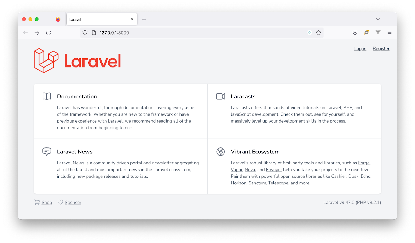 The default Laravel route