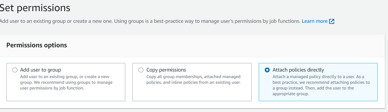 Attach Policies to User on AWS