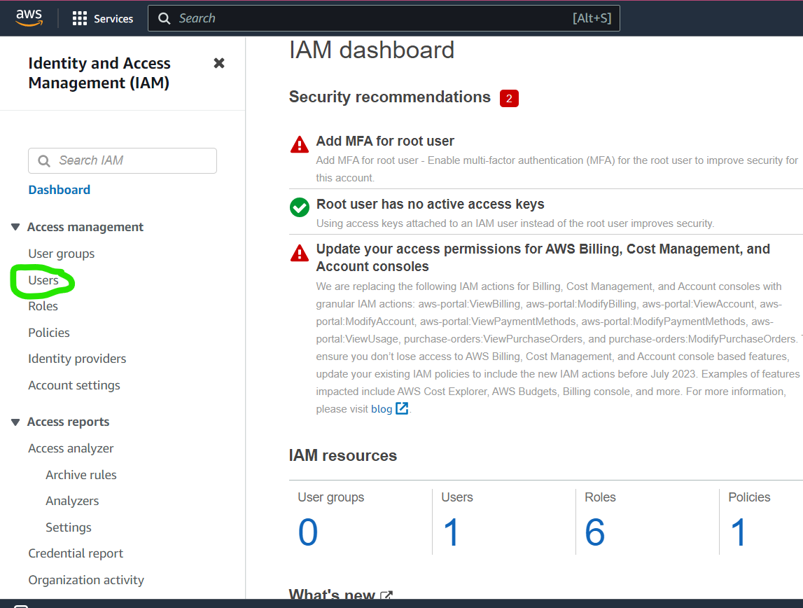 Create AWS S3 User