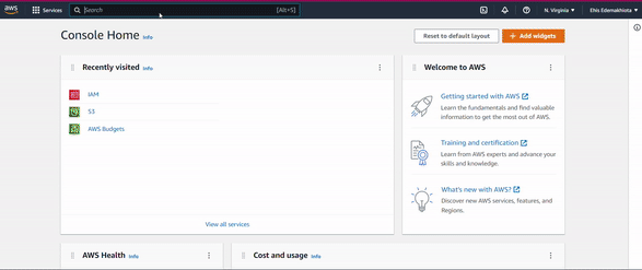 Accessing IAM service in AWS Management Console