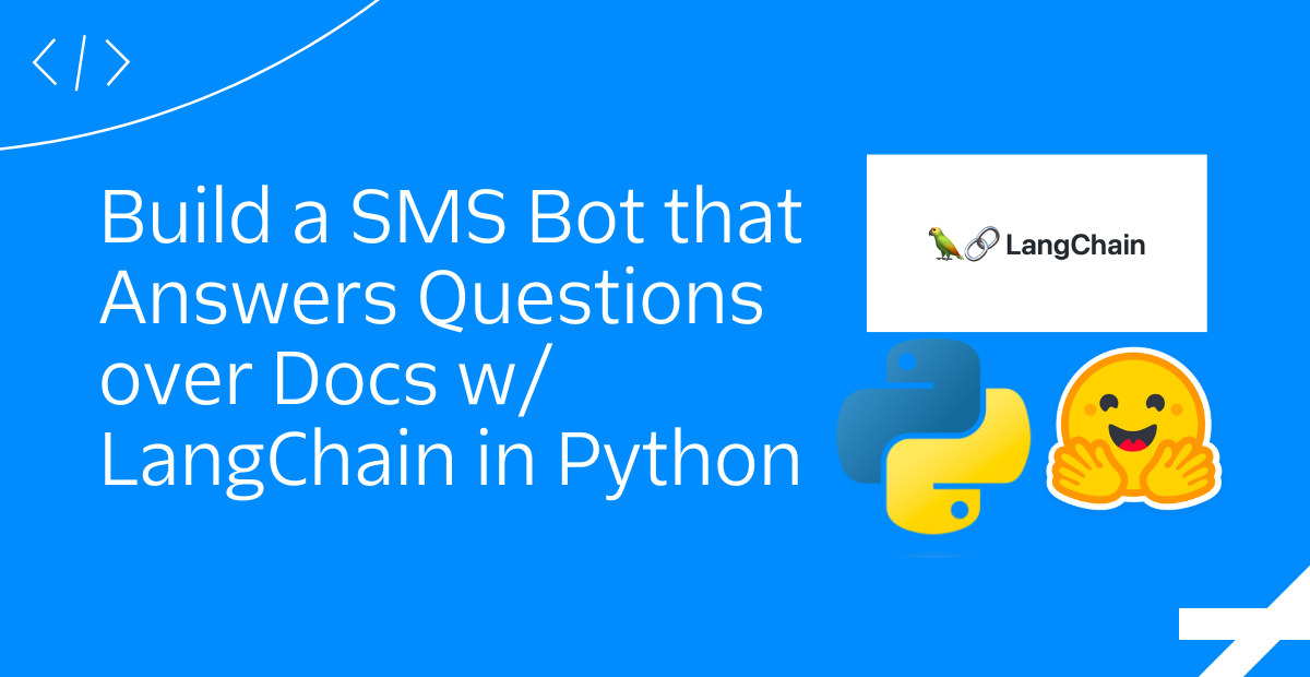 header image for langchain question answering over docs sms bot