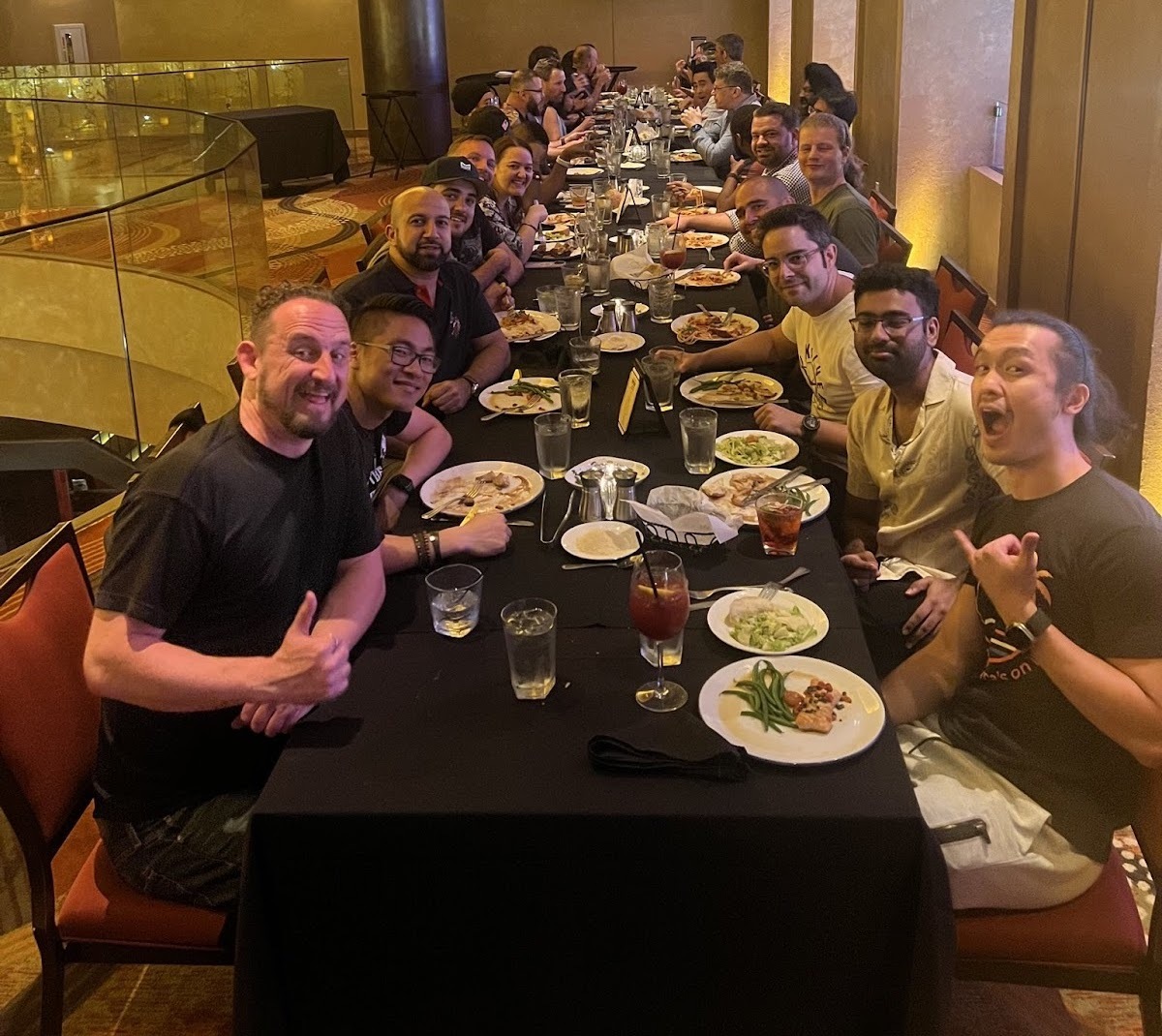 InfoSec Twilions attending a vendor organized team dinner