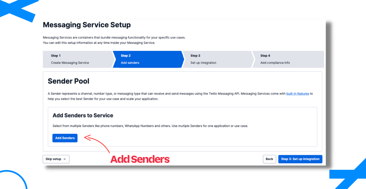 Add a Sender to the Service
