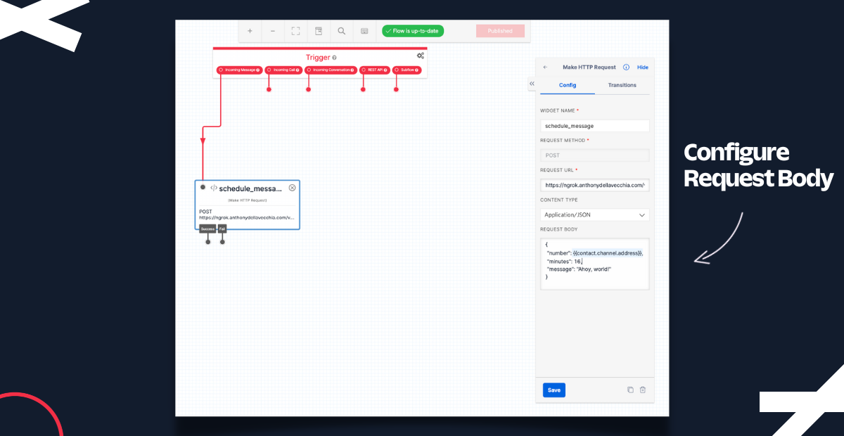 Configuring the Request Body of the widget