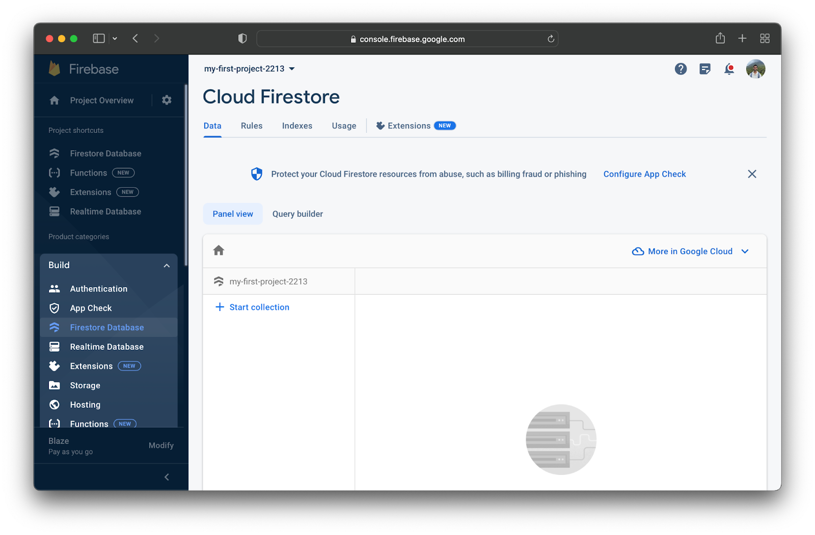 Cloud firestore dashboard