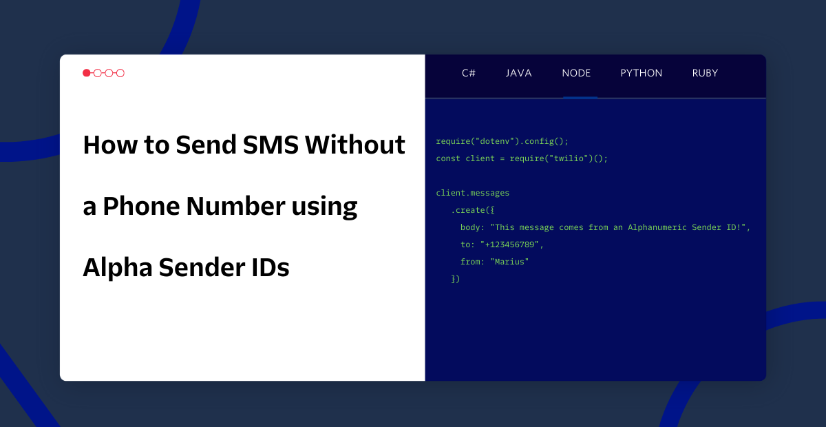 How to Send SMS Without a Phone Number using Alpha Sender and Node.js